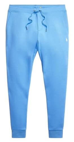 Image of POLO RALPH LAUREN Mens Double Knit Joggers (UK, Alpha, L, Regular, Regular, Riveria Blue)