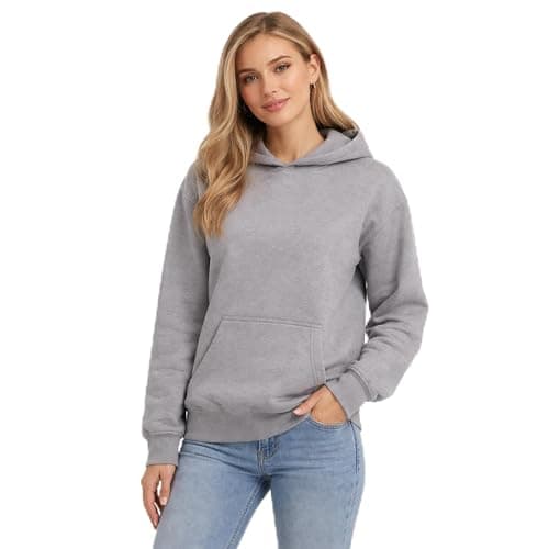 Image of The Fancy Dress Hoodies for Men & Women UK - Unisex Plain Pullover Hooded Sweatshirt Long Sleeve Inside Fleece Hoodie Top for Gym Work Running, Slate Grey, S