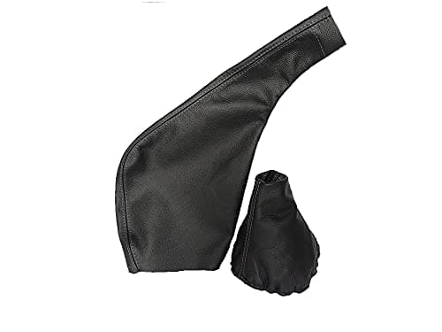 Image of The Tuning-Shop Ltd Gear Handbrake Gaiter Compatible with Vauxhall Opel Vivaro Leather Various Stitching Colour Available (Grey Stitch)