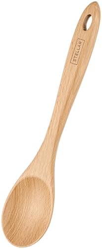 Image of Stellar Beech Tools Spoon, Safe for Non-Stick Pans, Solid Beech Wood