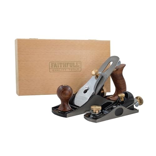 Image of Faithfull No.4 & No. 60 ½ Plane Set in Wooden Storage Box – Precision Machined Cast Iron Hand Planes for Smoothing, Trimming, End Grain Work & General Woodworking