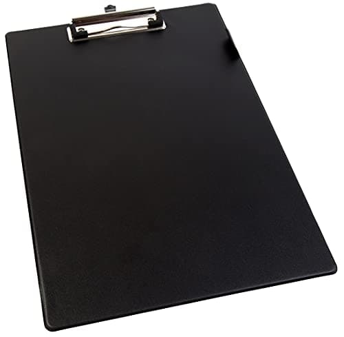 Image of Morgan A4 Black Clipboard Solid Hardback PVC Covered A4+ Foolscap with Pen Holder
