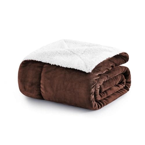 Image of MOONLIGHT20015 Sherpa Fleece Throw Blanket King Size - Microfiber Solid Extra Large Blankets for Bed - Fluffy & Soft Warm Thick Throws for Sofas and Couch (Coffee, 230x270cm)