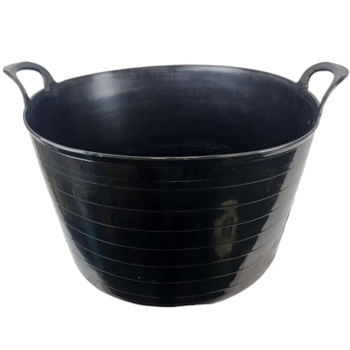 Image of Srendi® 75L Liter Black Heavy Duty Large Flexi Tub Garden Home Flexible Plastic Storage Container Bucket Flex Tub- MADE IN UK