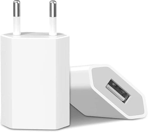 Image of Ultra-Compact Single USB Wall Charger 5V 1A – Worldwide Voltage Mini Travel Power Adapter, White (Generic, Non-OEM)