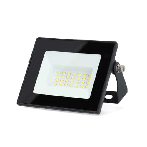 Image of NEDIS LED Floodlight, 20W Outdoor Security Light with 1620lm Brightness, 4000K Cool White, IP44 Waterproof External Wall Lamp with Adjustable Bracket for Garden Driveway - Black