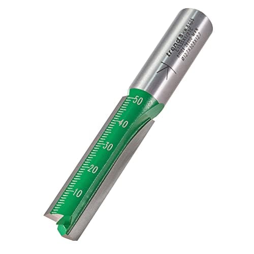 Image of Trend CraftPro Straight Two Flute Router Cutter Bit, 1/2 Inch Shank, 12.7mm Cut Diameter & 50mm Cut Length, Tungsten Carbide Tipped, C153SX1/2TC