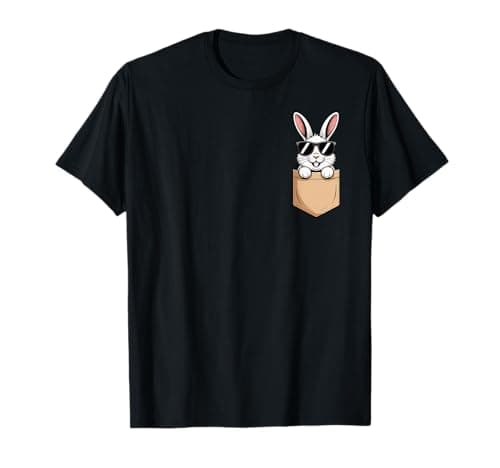 Image of Cool Rabbit Peeking in Pocket Bunny Men Women Kids T-Shirt