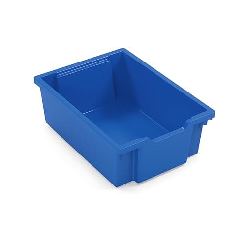 Image of Horison Industries A4 Gratnells Plastic Trays 150x312x427mm, Blue, 10 Pack A4 Storage Boxes Paper Tray Organiser, Heavy Duty Plastic Storage Boxes Stackable Office Trays, Paper Organiser