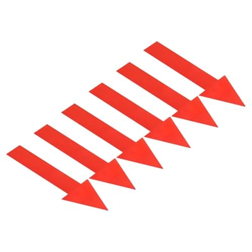 Image of PATIKIL Arrow Sticker 12 Inch, 6 Sheet Directional Sign PVC Adhesive Removable Floors Decal for Floors Wall Marking, Red