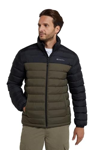 Image of Mountain Warehouse Vista Mens Padded Jacket - Water-resistant, Warm & Iso therm Puffer Coat with Padded Insulation, Everyday Use - Spring Summer, Walking, Outdoors Khaki XS