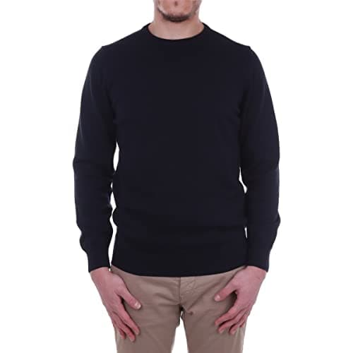 Image of Barbour MKN0932-NY91 Pima Cotton Crew Neck Pullover Men's Navy Blue (M, Navy Blue), blue, M