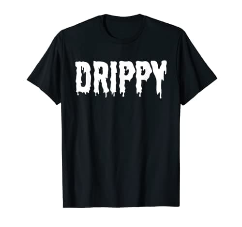 Image of Drippy White Drip Drippin Letters Streetwear Drippy T-Shirt