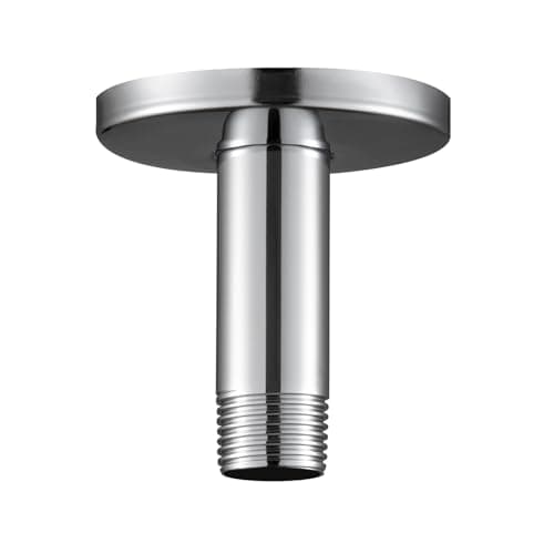 Image of OFFO Shower Arm with Flange Universal Ceiling-Mounted Replacement Shower Arm for Fixed Shower Head and Rain Shower Head 7.6cm(3 inch) Chrome