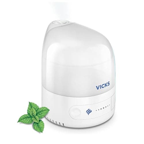 Image of Vicks Personal Cool Mist Ultrasonic Humidifier - Small, Easy to Use, Quiet - Constant Mist Output - Home Use, Bedroom, Office, Nursery - Essential Oil VapoPad Included - Up to 5h for 10m2 - VUL510