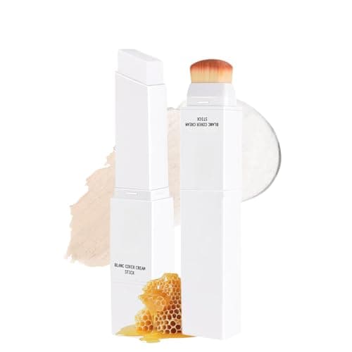 Image of 2 in 1 Colour Changing Foundation Stick,Cover Cream Stick V White FoundationStick,Lightweight Hydrating Matte Stick Foundation with Detachable Brush,FaceFoundation & ConcealerStick #1fair