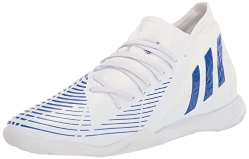 Image of adidas Unisex Predator Edge.3 Indoor Soccer Shoe, White/Blue/White, 7 US Men