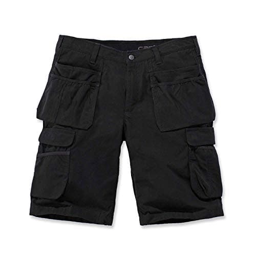 Image of Carhartt Men's Rugged Flex® Relaxed Fit Ripstop Cargo Multi Pkt Work Short, Black, W42