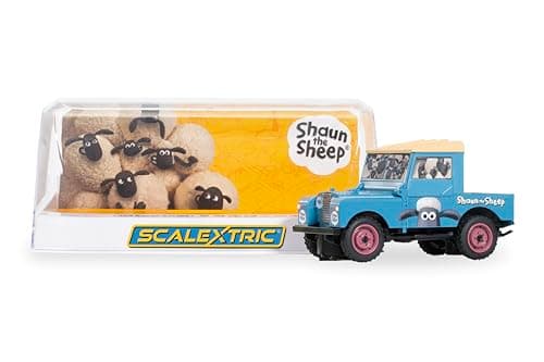 Image of Scalextric Cars - C4543 Land Rover Series 1 - Shaun The Sheep - Toy Slot Car for use Race Tracks or Set - Small Kids Gift Ideas for Boy/Girl, Accessories, Blue