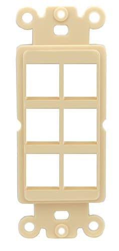 Image of RiteAV IVORY Blank 6 Port Modular Insert for Keystone Jacks