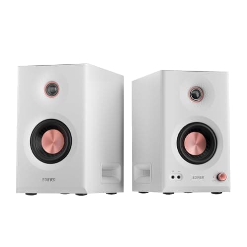 Image of Edifier MR5 2.0 Studio Monitor Bookshelf Speakers: VGP2025 Gold Award, 110W Hi-Res Certified, 3-Way Active Design, LDAC BT6.0, Room Calibration, XLR/TRS/RCA Inputs for Home Studio & Multimedia - White