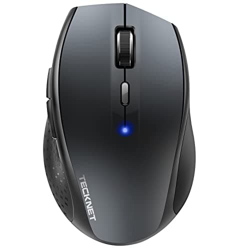 Image of TECKNET Classic Wireless Bluetooth Mouse, Connect Up to 3 Devices, 4800 DPI 6 Adjustable Levels, Silent Click Cordless Portable Ergonomic Mice, 24 Month Battery Life Battery Indicator for Laptop PC
