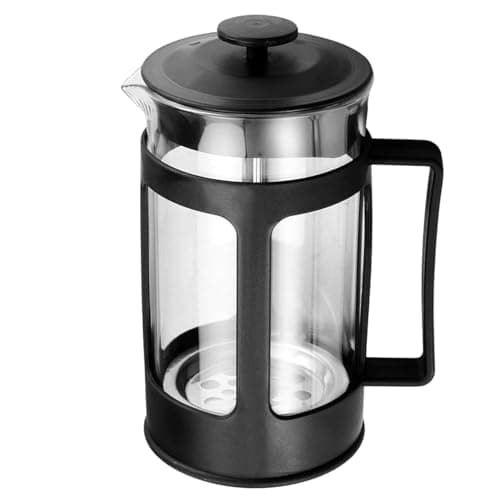 Image of Harnovlis Cafetiere 1 Cup French Press Coffee Maker, Small Cafetiere 1 Cup, 3 Level Stainless Steel Filter, Coffee Press for Ground Coffees, Heat Resistant Borosilicate Glass, 0.35 L / 12 oz