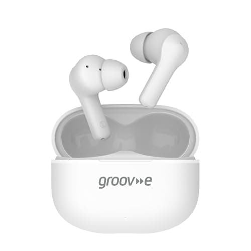 Image of groov e Jive Buds True Wireless Earphones with Charging Case - White - True Wireless Stereo, 15 Hours of Playback, Touch Control, Voice Assistant Support, Enjoy Music Anywhere