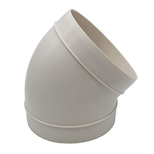 Image of Kair 45 Degree Elbow Bend 150mm - 6 inch Round Plastic Ducting Joint to Connect Round Duct Pipe or Flexible Hose