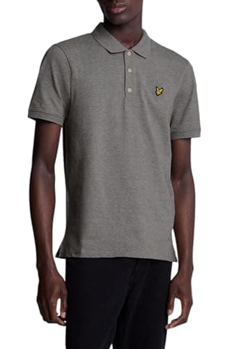 Image of Lyle & Scott SS Polo Shirts Plain Polo Shirt T28 Mid Grey Marl, 4XL