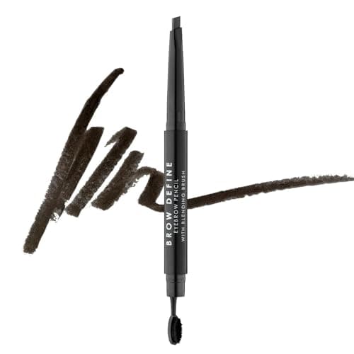 Image of MUA Makeup Academy Brow Define, Angled Eyebrow Pencil With Blending Brush, Black, 0.25 g - Vegan & Cruelty Free