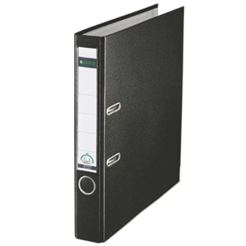 Image of Leitz Mini Lever Arch File Plastic 52mm Spine A4 Black Ref 1015-95 [Pack of 10]
