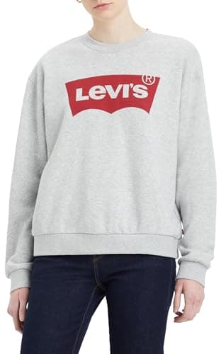 Image of Levi's Women's Everyday Crew Sweatshirt, Bw Ii Starstruck Heather Grey, XS