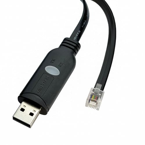 Image of DSD TECH SH-RJ12B USB to RJ12 RJ11 6P4C RS232 Serial Cable (Black) 5.9FT