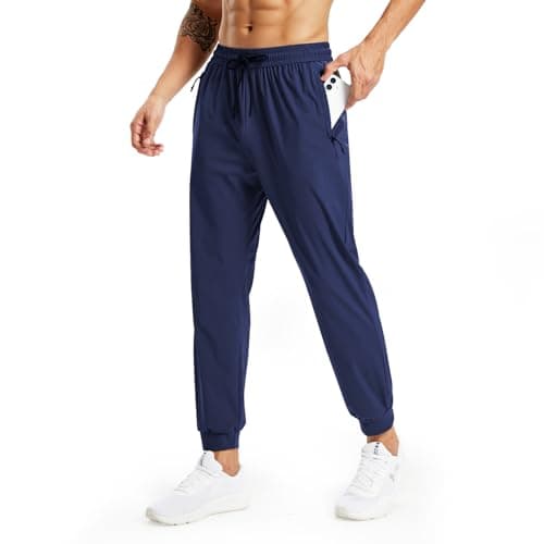 Image of Rane Sports Men's Lightweight Athletic Pants Breathable and Stretchy Jogging Pants Suitable for Fitness Running and Casual wear Navy Blue M