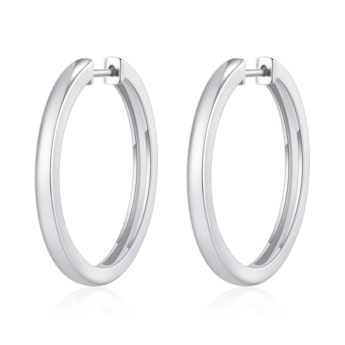 Image of Philip Jones Silver Plated 30mm Plain Hoop Earrings