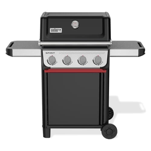 Image of Weber Spirit E-410 Gas Barbecue / 4 Burners, Snap-Jet Ignition, Durable Wheels and Warming Rack, 51 x 46 cm Cooking Surface, Compatible with Weber Works Side Rails, Black/Silver