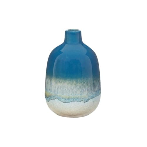 Image of Sass & Belle Mojave Glaze Blue Vase - Small Ceramic Vase for Table Decoration Modern Home Decor Accent Piece Decorative Flower Vases for House Gifts designed by Sass and Belle