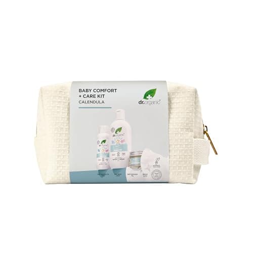 Image of Dr Organic - Calendula Baby Comfort & Care Kit - Women's & Men's Skincare - Baby Essentials - Vegan, Cruelty, Paraben & SLS Free - 150ml, 250ml, 35g - Bundle