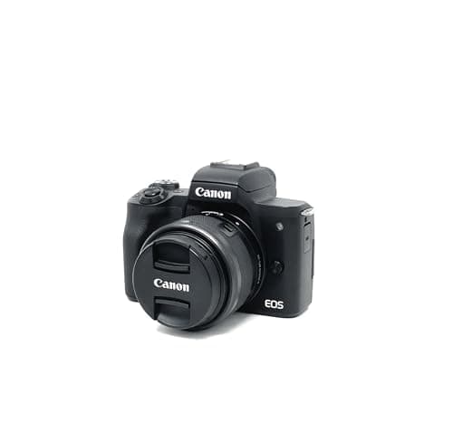 Image of Canon EOS M50 Mark II + EF-M 15-45mm f/3.5-6.3 IS STM (Black) - Mirrorless camera built for content creators and streamers (4K, Vari-Angle screen, HDMI output, mic connection, YouTube live streaming)