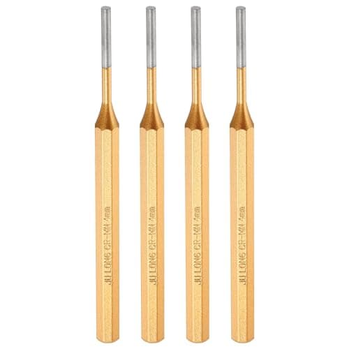 Image of sourcing map 4pcs Pin Punch 4mm(1/6") 150mm Length Metric Non-marring Alloy Steel Cylindrical Alignment Punch Drive Pin Tools for Automotive Watch Repair Jewelry Craft