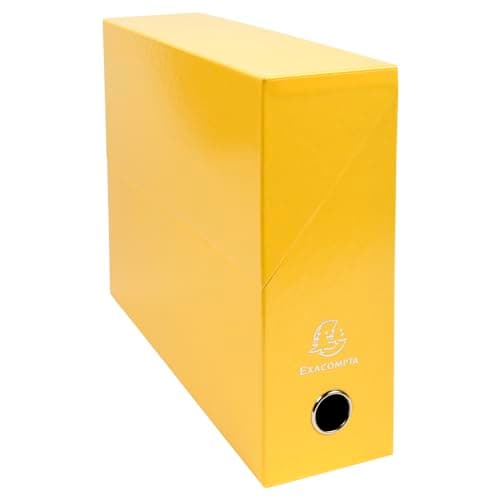 Image of Exacompta - Ref 89928E - Iderama Collection - Transfer Box - 250 x 330 x 90mm in Size, Suitable for Holding A4 Documents, Premium Plastic-Coated Pressboard - Yellow