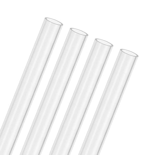 Image of M METERXITY 4-Pack Clear Rigid Acrylic Pipe, 8mm[0.31"] ID x 10mm[0.39"] OD Plastic Round Tube for Water Cooling System/Lamps/Fountains/Aquariums/Display Stand, Acrylic Tubing [305mm/12IN]