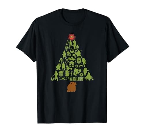 Image of Star Wars The Mandalorian Holiday Christmas Tree T-Shirt