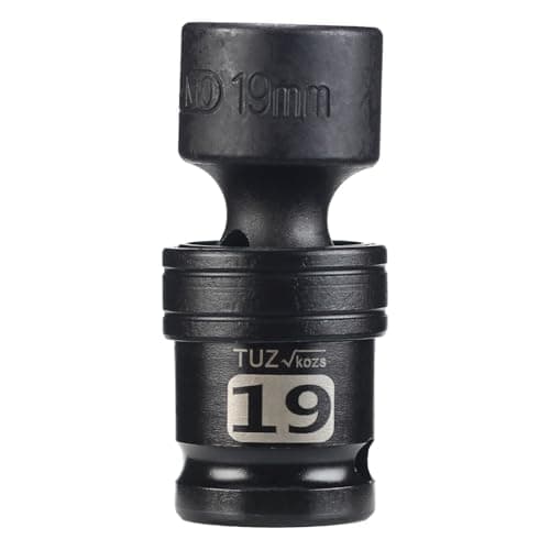 Image of 1/2" Universal Joint Socket.1/2-Inch Drive Shallow Impact Universal Joint Swivel Socket.Chrome Molybdenum Steel.6 Point, Metric 19mm