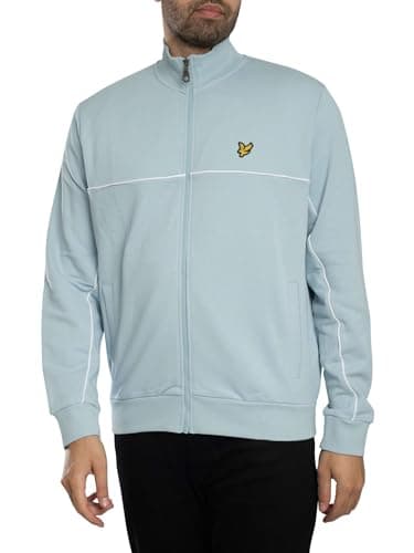 Image of Lyle & Scott Men's Tracksuit Jacket Full Zip With Piping, Opal Blue, S