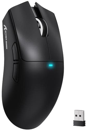 Image of ATTACK SHARK X11SE Wireless Gaming Mouse, 63g Superlight With PixArt PAW3311 Sensor, 22000 DPI, Tri-Mode BT/2.4Ghz/Wired, 1000Hz Polling rate, 300mAh Battery, Dual Driver, for PC/Xbox/PS/Mac (Black)