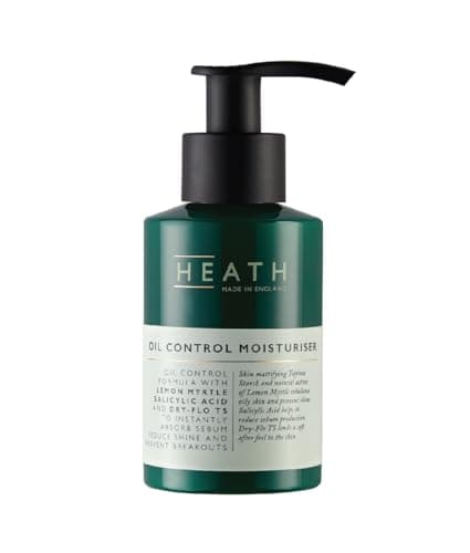 Image of Heath Men’s Face Moisturiser 100ml, Oil Control with Lemon Myrtle and Salicylic Acid, Hydrate Skin, Prevents Breakouts, Exfoliates Pores, Healthier Skin, Gift For Him, Travel Size, Vegan Friendly