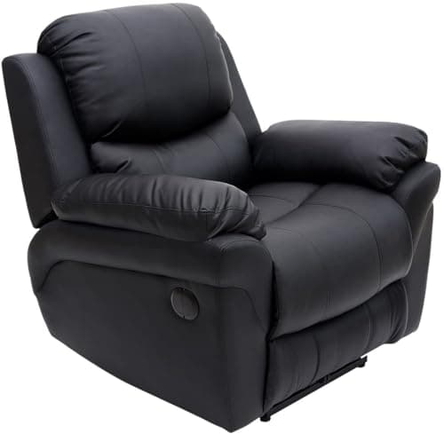 Image of More4Homes - MADISON Electric Recliner Armchair - Reclining Sofa Chair for Living Room & Bedroom - Electric-Motorised Control - Bonded Leather, Black