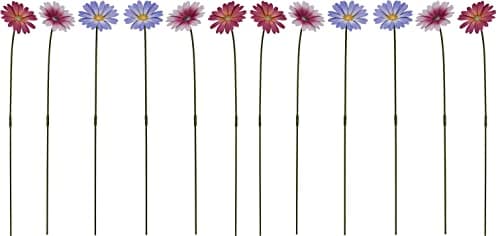 Image of Garden Gear Metal Daisy Stakes, Decorative Multicolored Ornament, Outdoor Novelty Flowers for Pathways, Patios & Borders, Height 57cm (Purple x2)